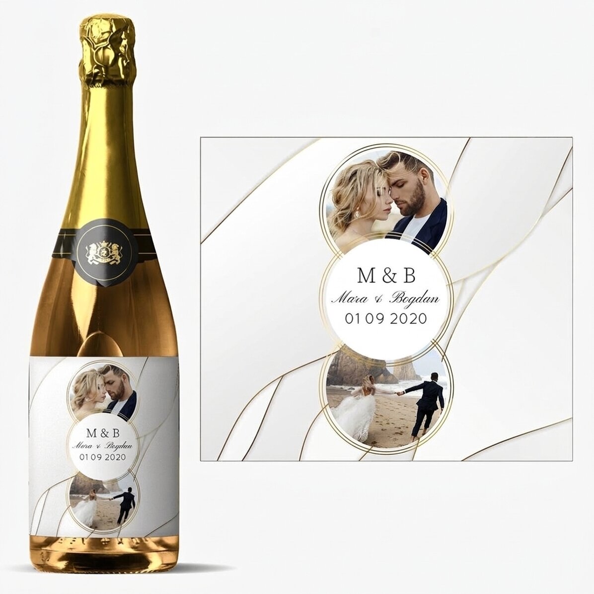 Personalisierter Sekt mit Foto und Text – Together
