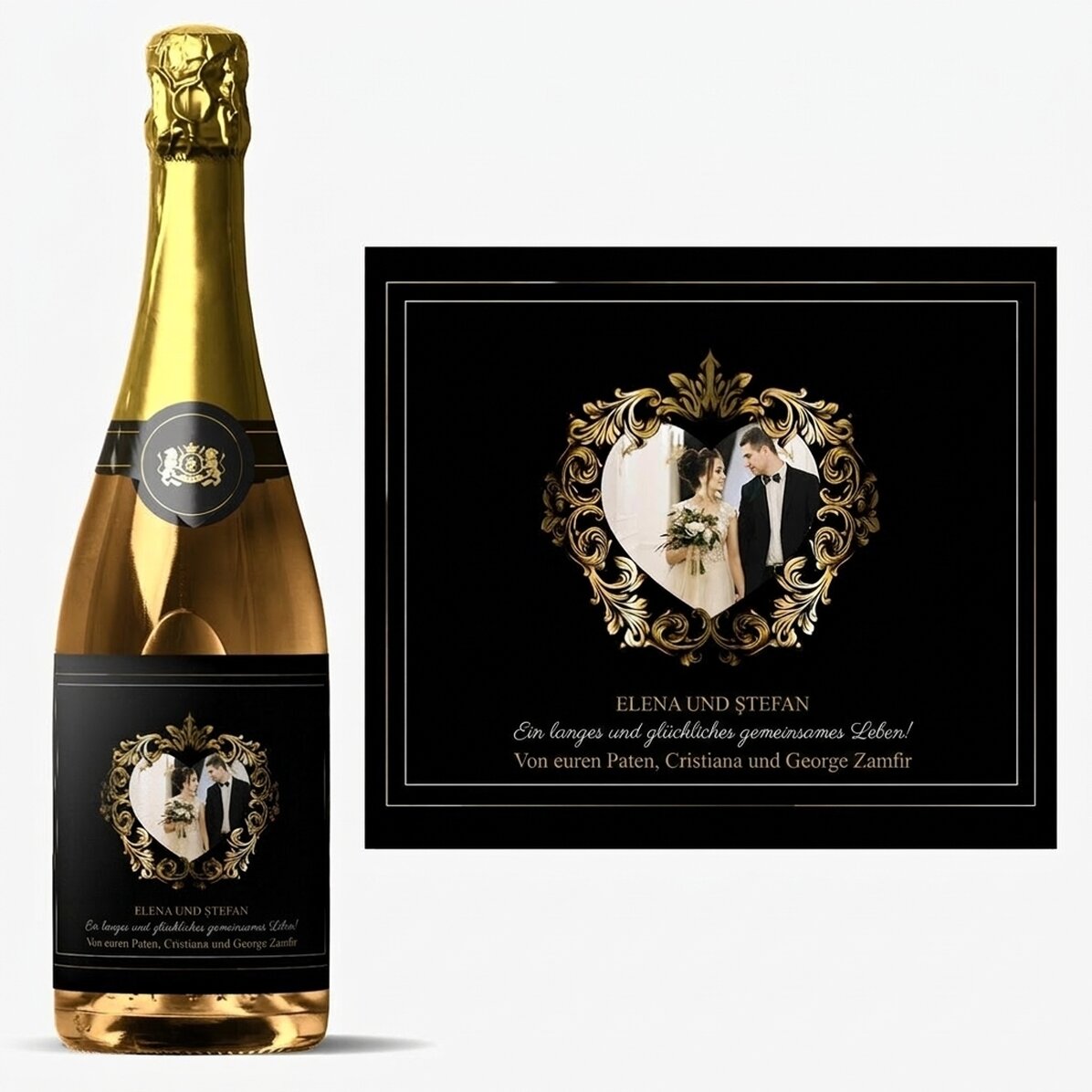 Personalisierter Sekt mit Foto und Text – Casa de piatra