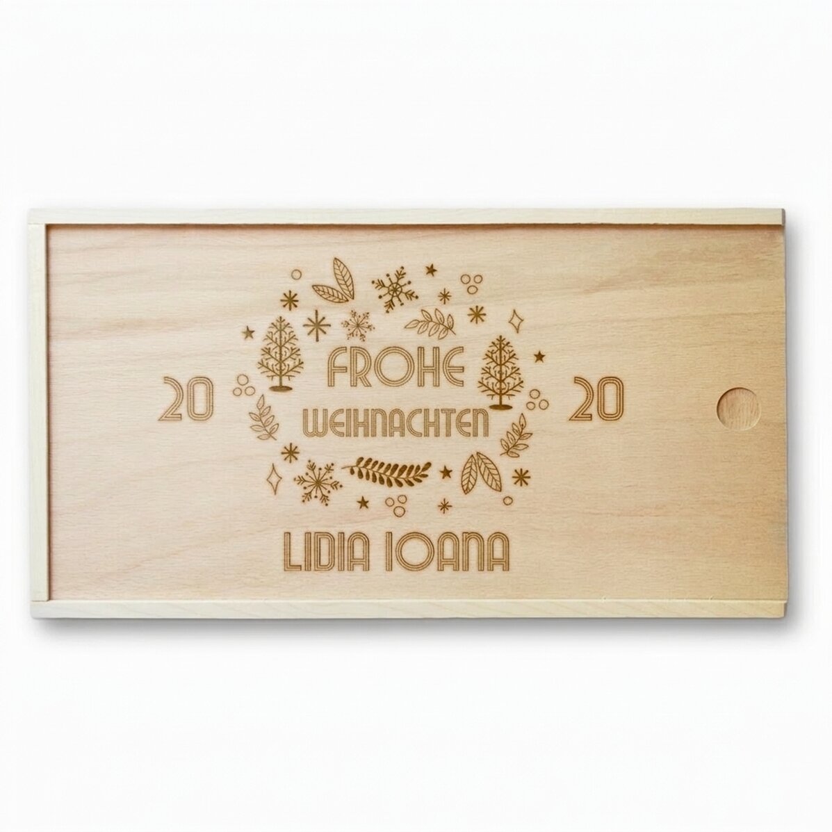 Personalisierte Geschenkbox aus Holz – Merry Christmas