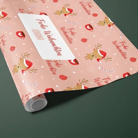 Individuell gestaltetes Geschenkpapier mit Text in einem Rahmen – Sweet Christmas