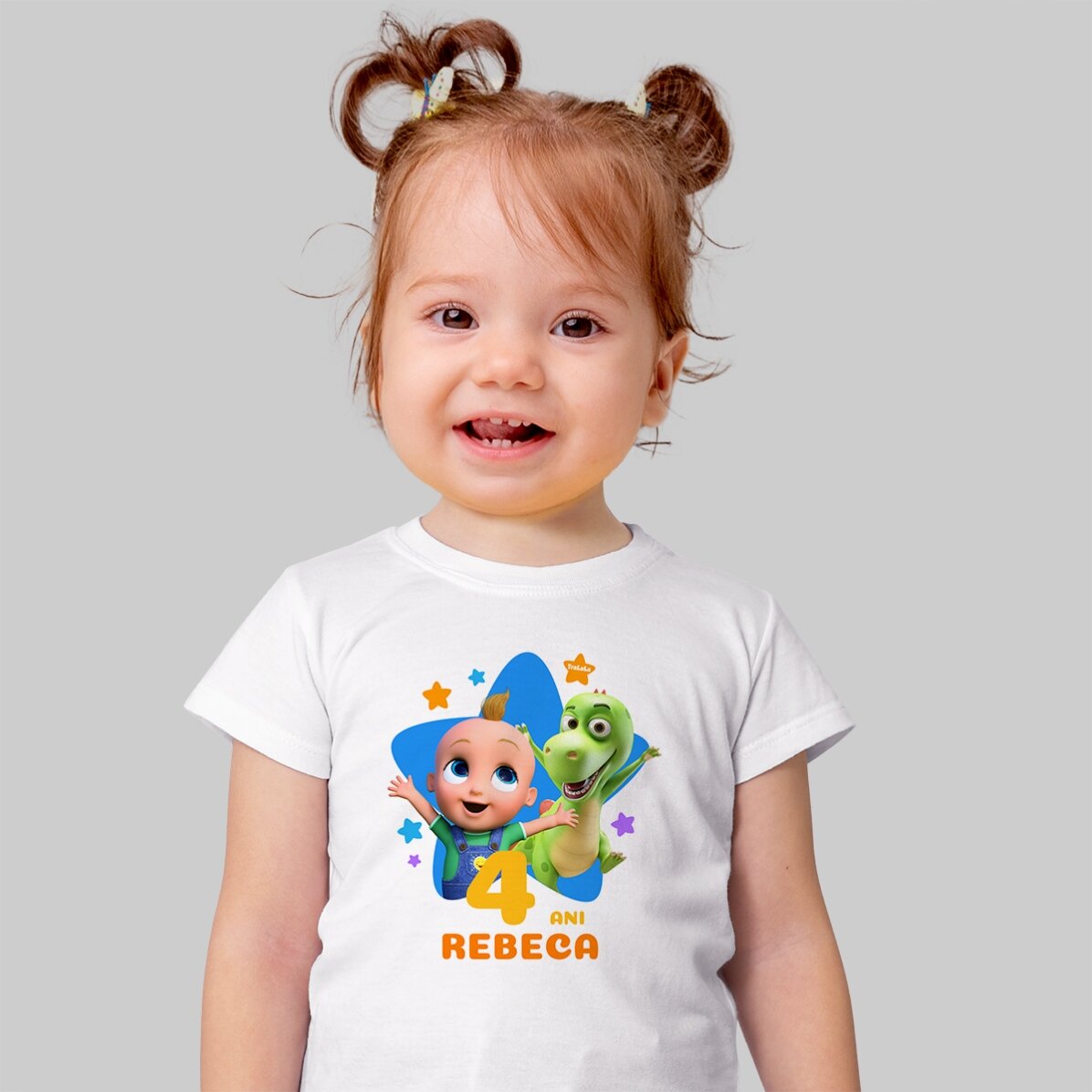 Personalisiertes Baumwoll-T-Shirt für Kinder mit Namen – Geburtstag mit TraLaLa