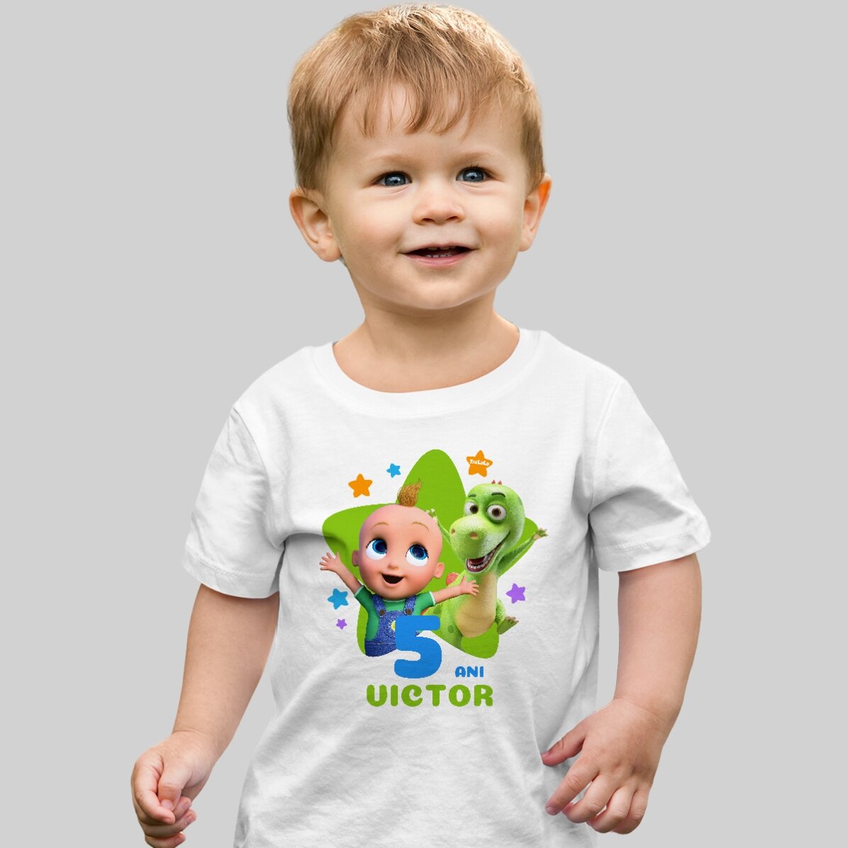 Personalisiertes Baumwoll-T-Shirt für Kinder mit Namen – Geburtstag mit TraLaLa