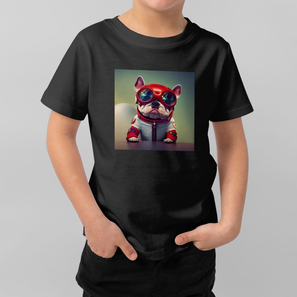 Baumwoll-T-Shirt für Kinder, individuell gestaltet mit einem quadratischen Foto
