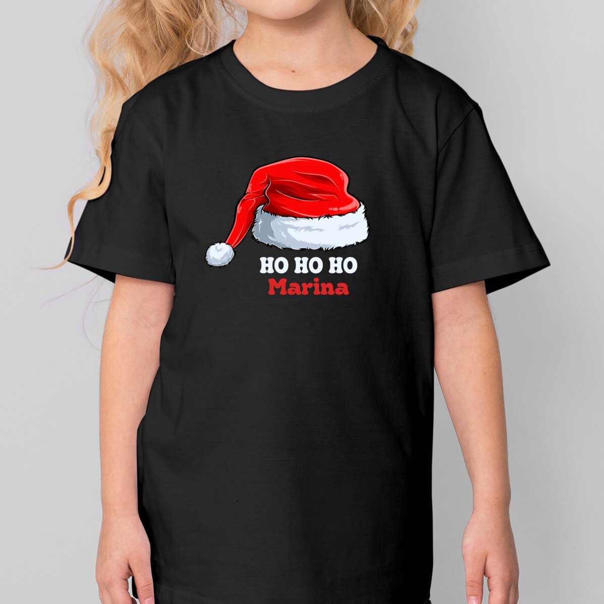 Personalisiertes Baumwoll-T-Shirt für Kinder mit Aufdruck – Weihnachten