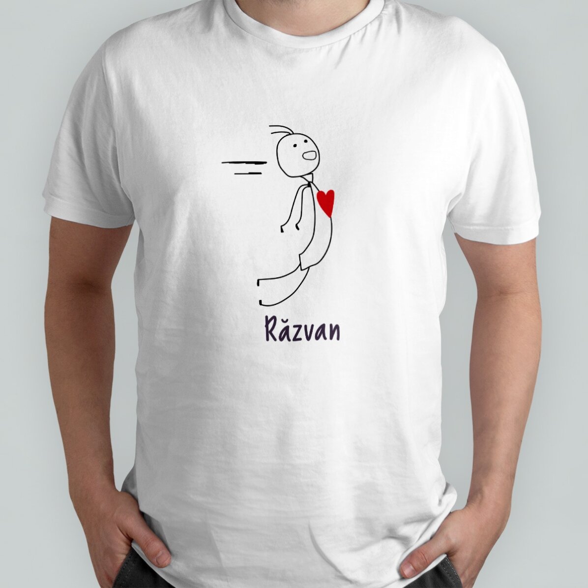 Baumwoll-T-Shirt für ihn, individuell mit Text bedruckt – Magnet