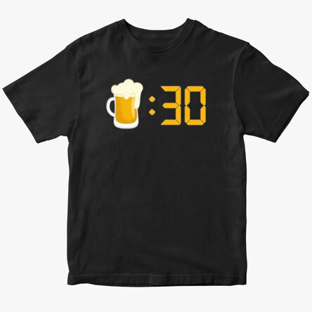 Personalisiertes Baumwoll-T-Shirt – Beer o'clock