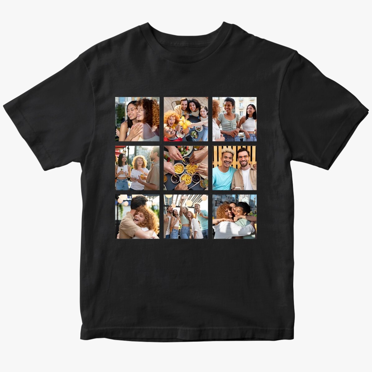 Personalisiertes Baumwoll-T-Shirt mit 9 Fotos