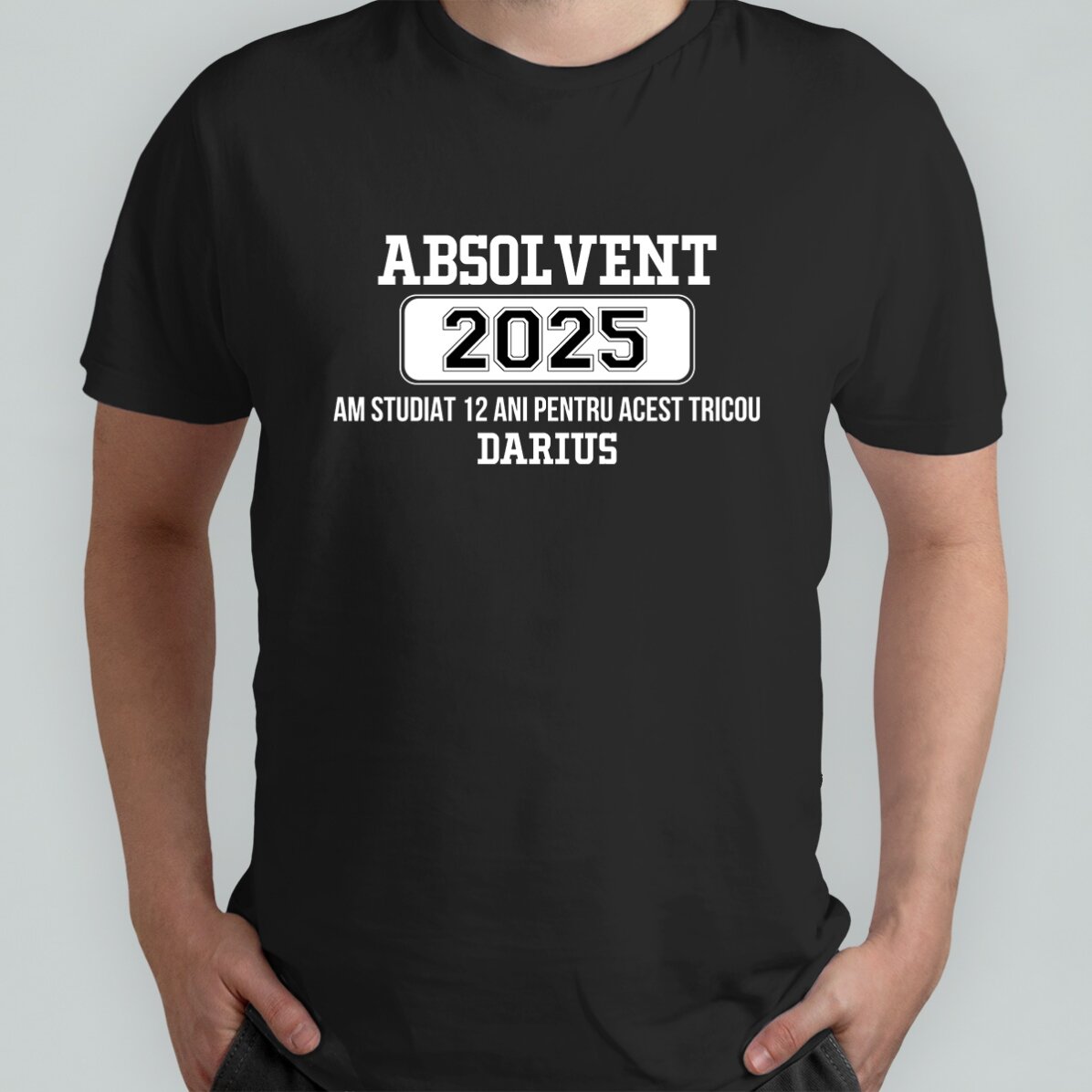 Personalisiertes Baumwoll-T-Shirt mit Aufdruck – Ich habe 12 Jahre lang die Schule besucht