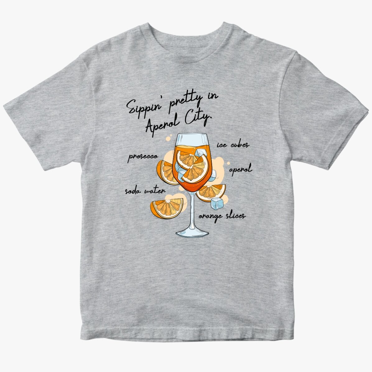 Personalisiertes Baumwoll-T-Shirt mit Aufdruck – Aperol