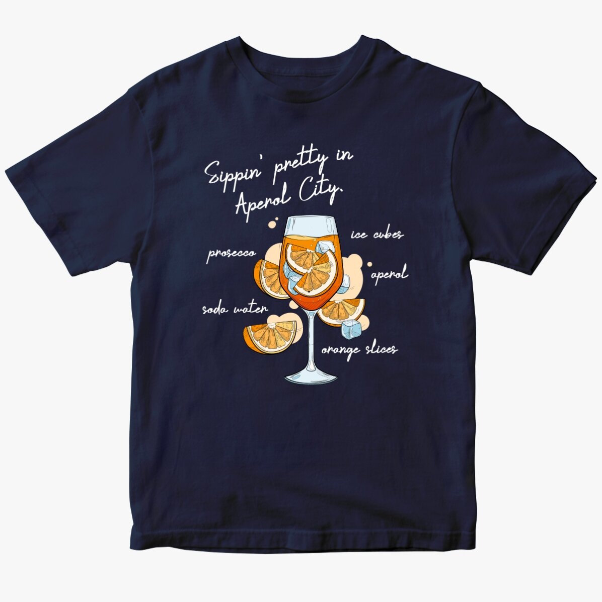 Personalisiertes Baumwoll-T-Shirt mit Aufdruck – Aperol