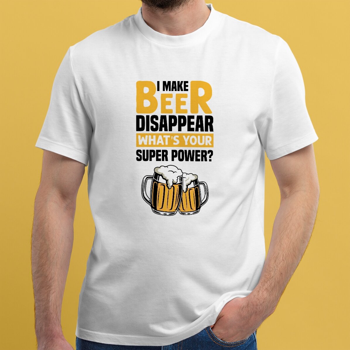 Personalisiertes Baumwoll-T-Shirt mit Aufdruck – Beer