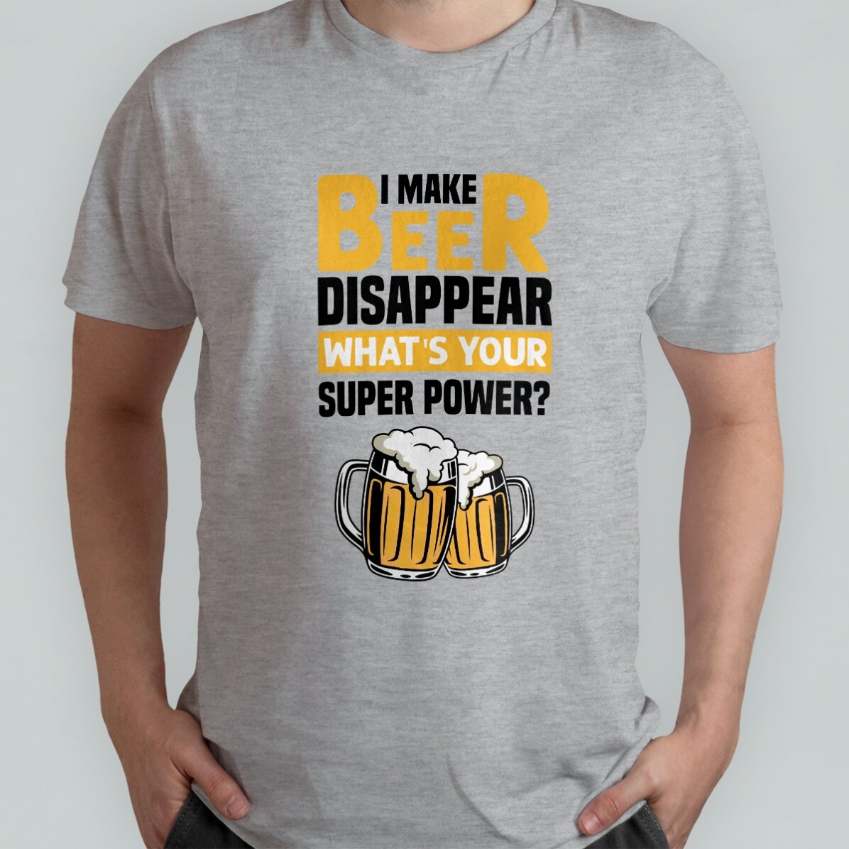 Personalisiertes Baumwoll-T-Shirt mit Aufdruck – Beer