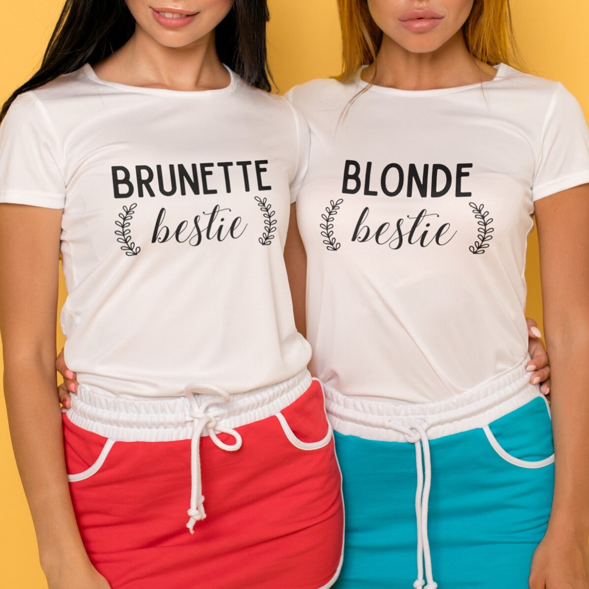 Personalisiertes Baumwoll-T-Shirt mit Aufdruck – Besties