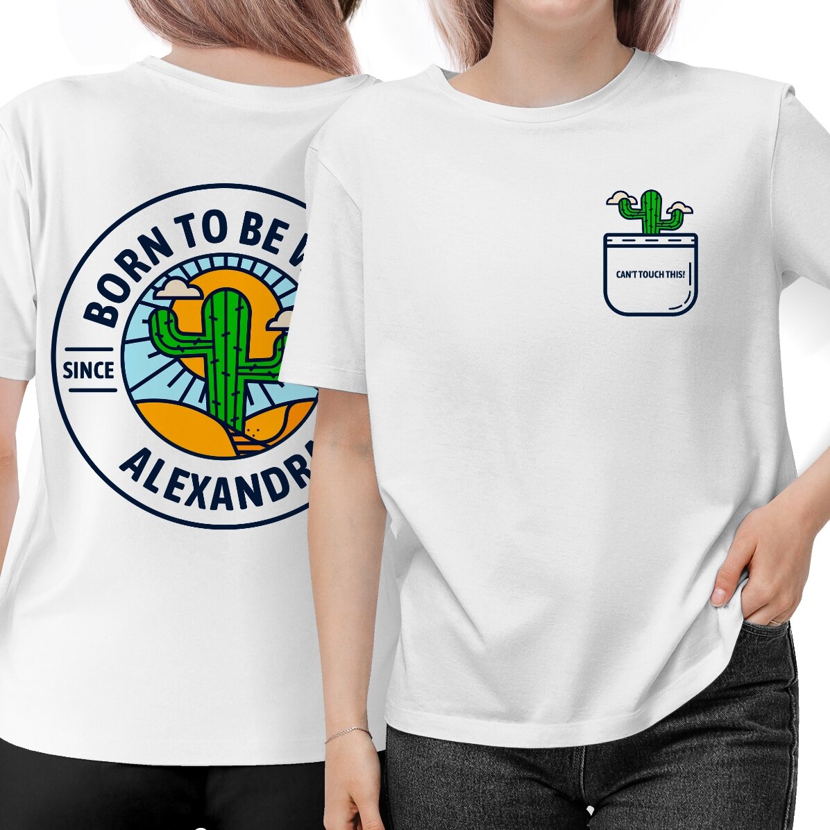 Personalisiertes Baumwoll-T-Shirt mit Aufdruck – „Born to be wild“
