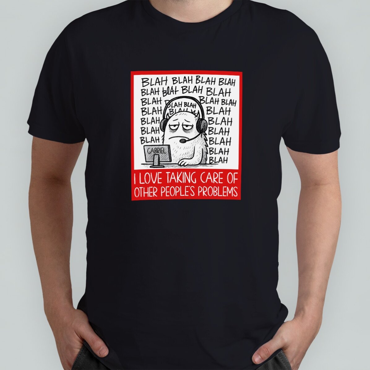 Personalisiertes Baumwoll-T-Shirt mit Aufdruck – Call Center