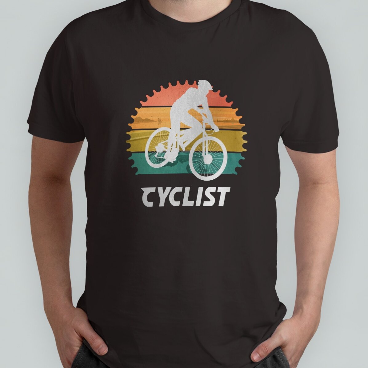 Personalisiertes Baumwoll-T-Shirt mit Aufdruck – Radfahrer