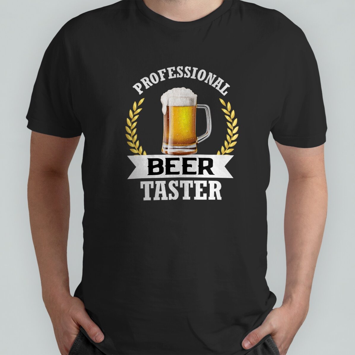 Personalisiertes Baumwoll-T-Shirt mit Aufdruck – Bierverkoster