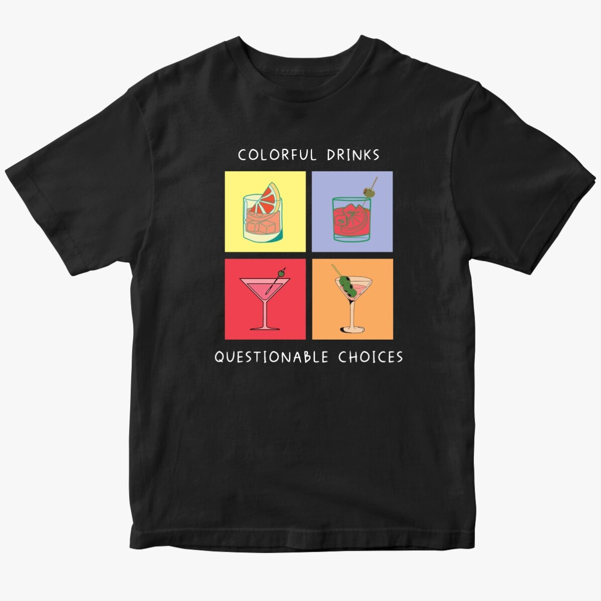 Personalisiertes Baumwoll-T-Shirt mit Aufdruck – Drinks