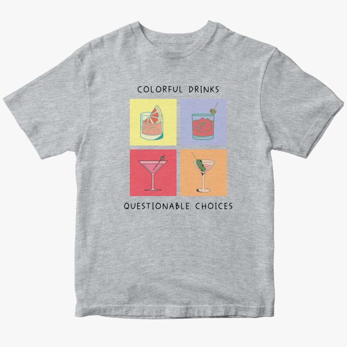 Personalisiertes Baumwoll-T-Shirt mit Aufdruck – Drinks