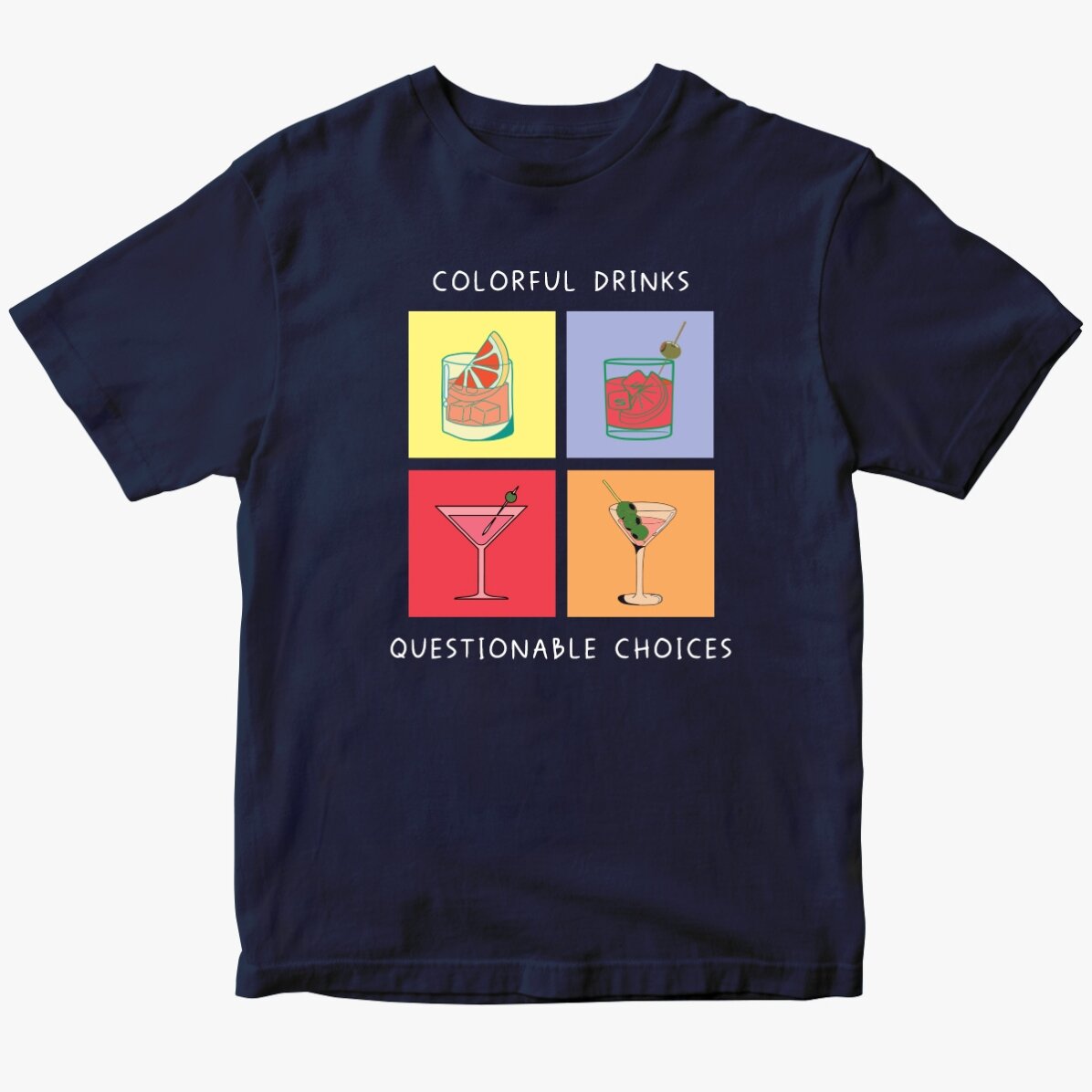 Personalisiertes Baumwoll-T-Shirt mit Aufdruck – Drinks