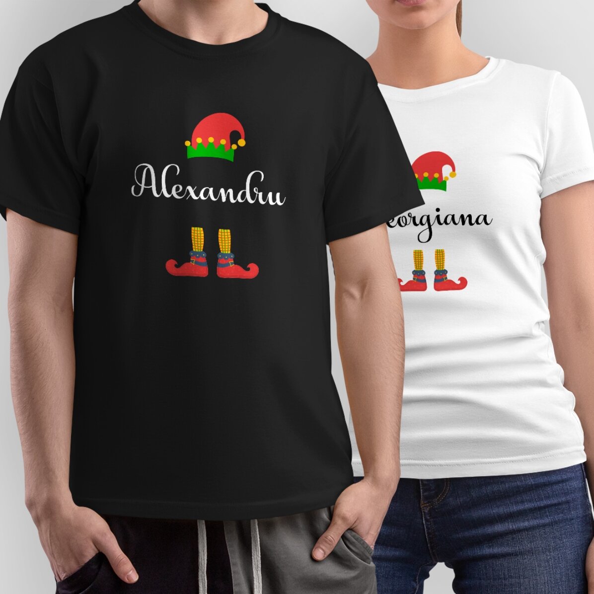 Personalisiertes Baumwoll-T-Shirt mit Aufdruck – Der Elf des Weihnachtsmanns