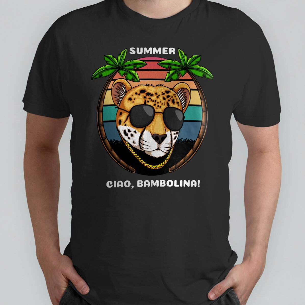 Personalisiertes Baumwoll-T-Shirt mit Aufdruck – Jaguar-Style