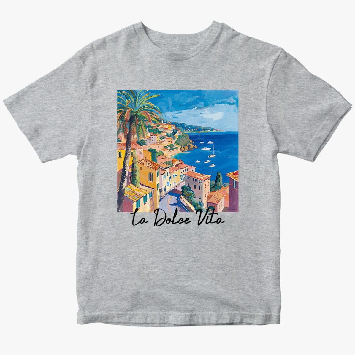 Personalisiertes Baumwoll-T-Shirt mit Aufdruck – La Dolce Vita