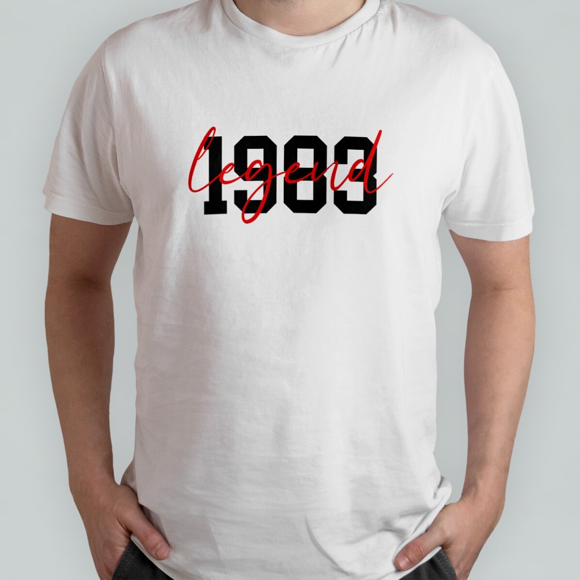 Personalisiertes Baumwoll-T-Shirt mit Aufdruck – Legend