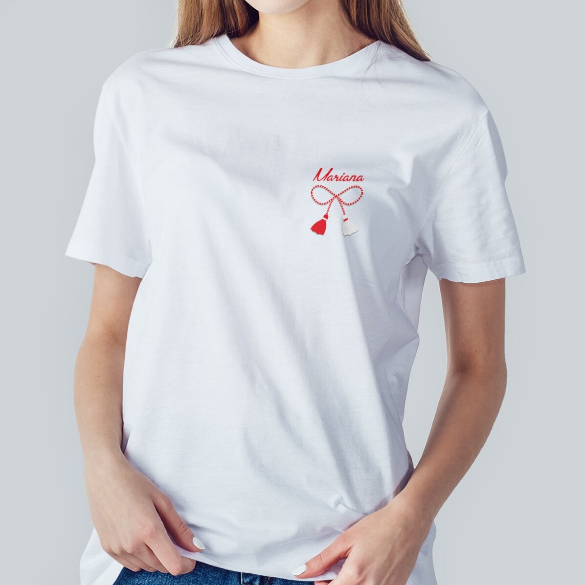 Personalisiertes Baumwoll-T-Shirt mit Aufdruck