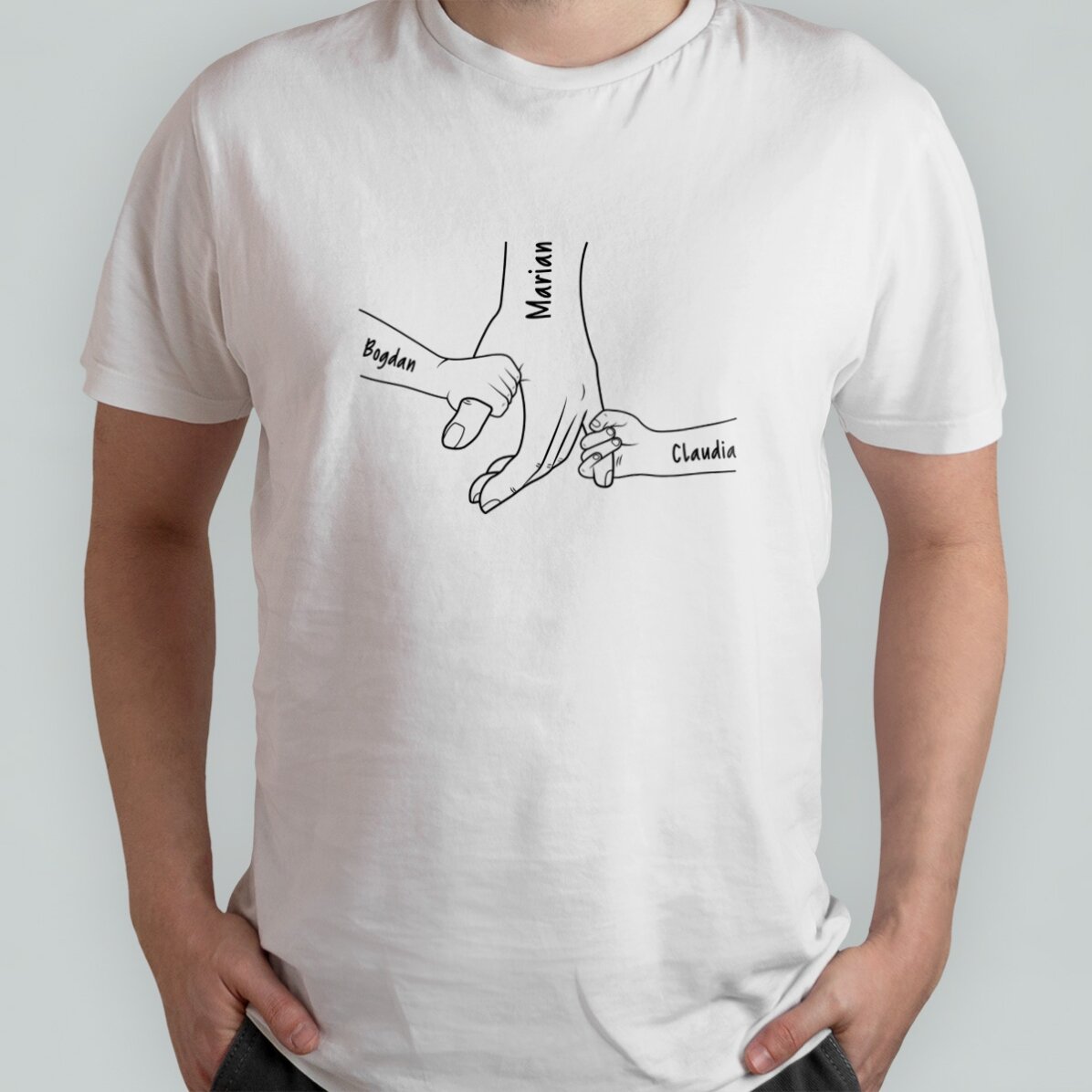 Personalisiertes Baumwoll-T-Shirt mit Aufdruck – Immer in deiner Nähe