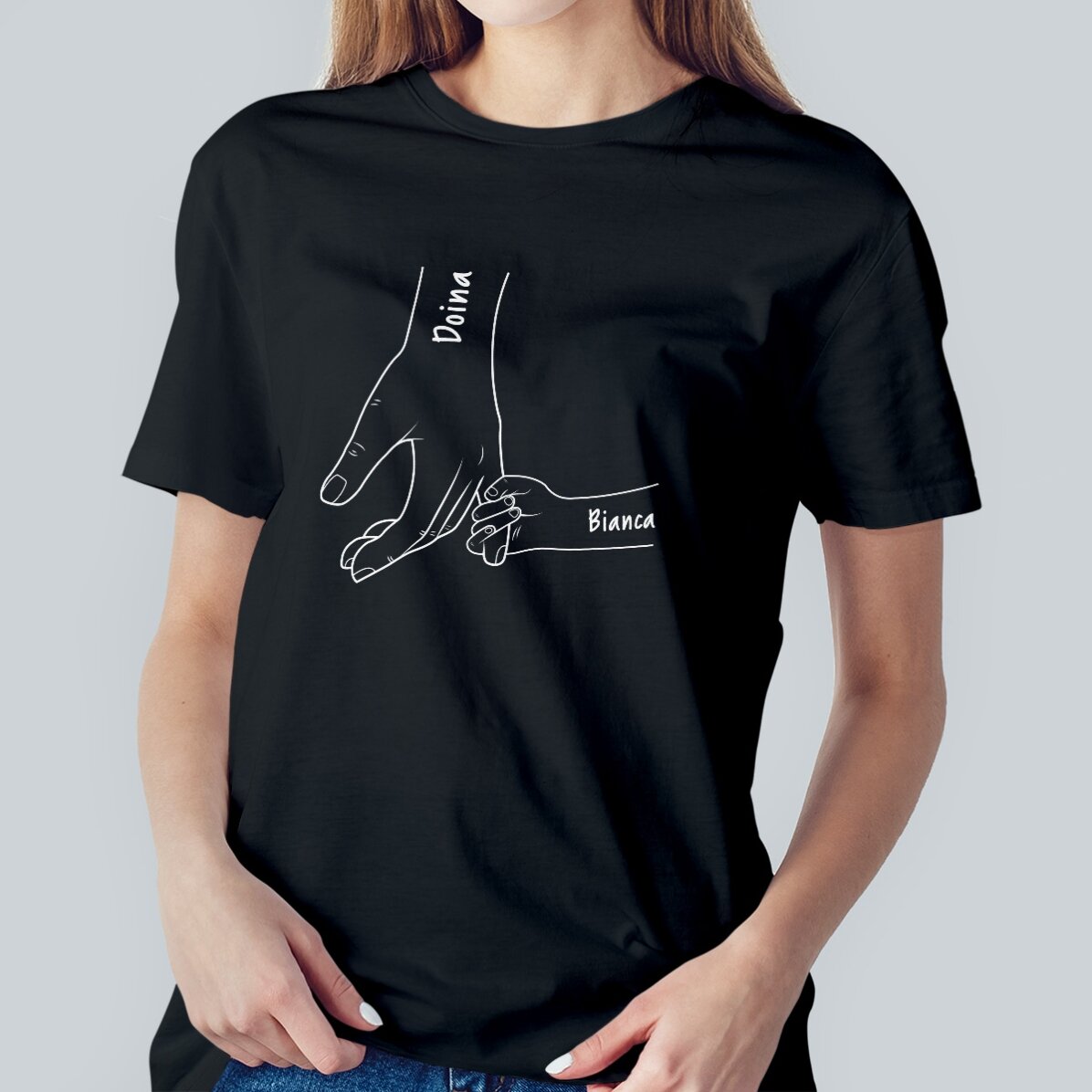 Personalisiertes Baumwoll-T-Shirt mit Aufdruck – Immer zusammen