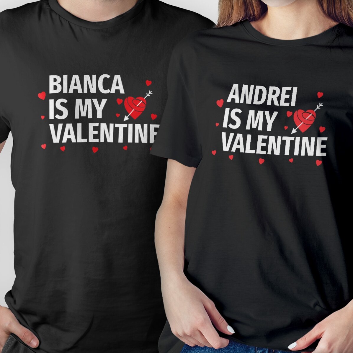 Personalisiertes Baumwoll-T-Shirt mit Aufdruck – My Valentine