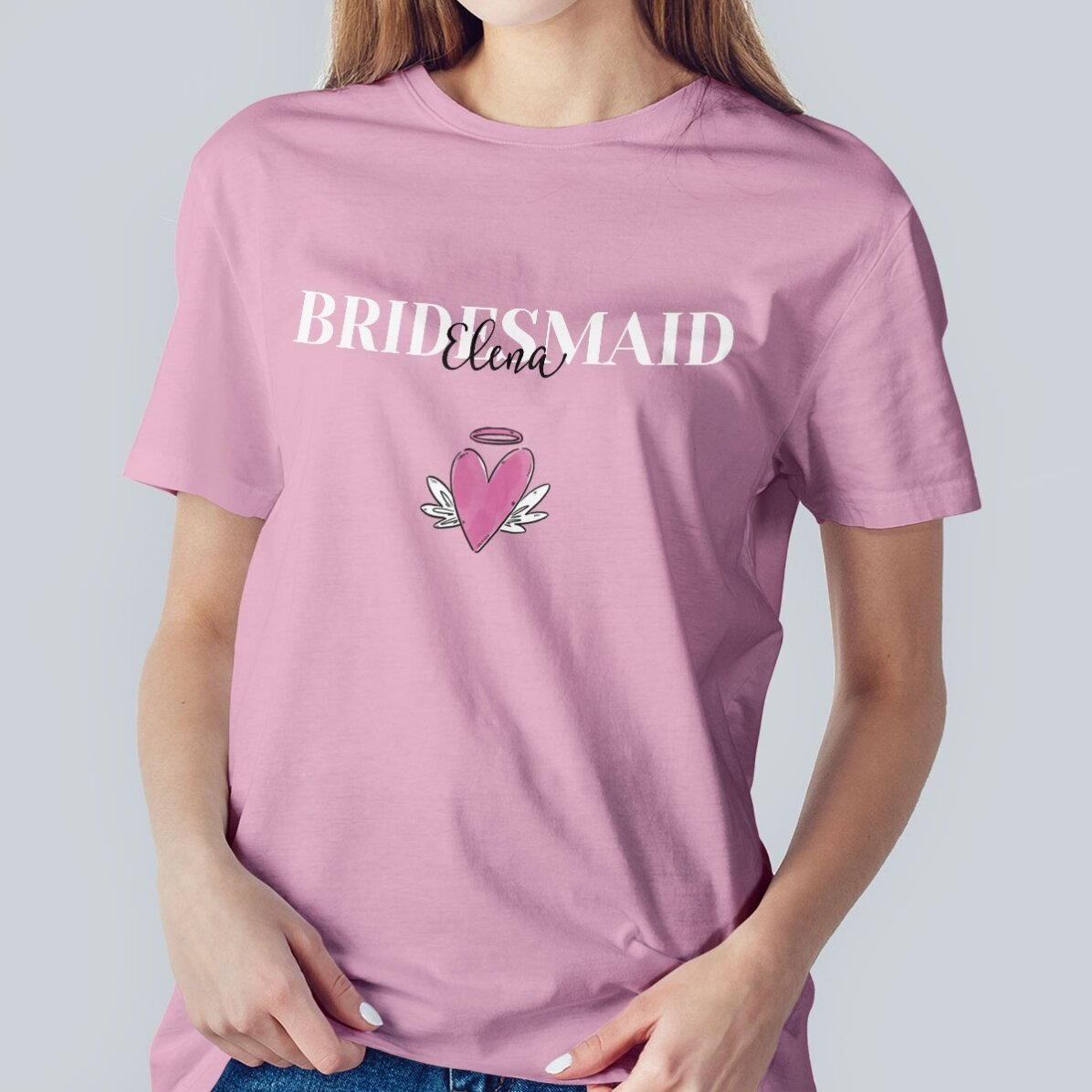 Personalisiertes Baumwoll-T-Shirt mit Aufdruck – Hochzeit