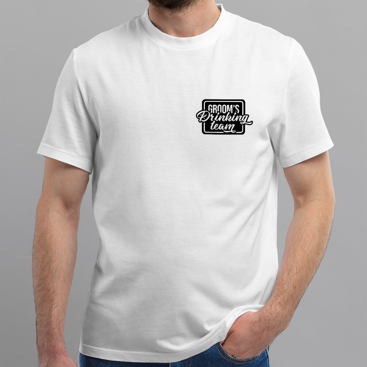 Personalisiertes Baumwoll-T-Shirt mit Aufdruck für den Junggesellenabschied – Groom