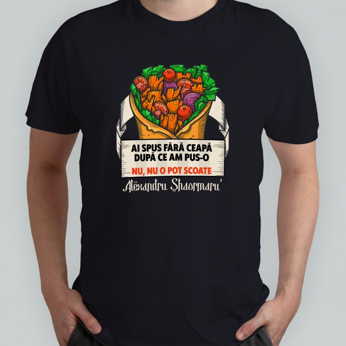 Personalisiertes Baumwoll-T-Shirt mit Aufdruck – Shaormar
