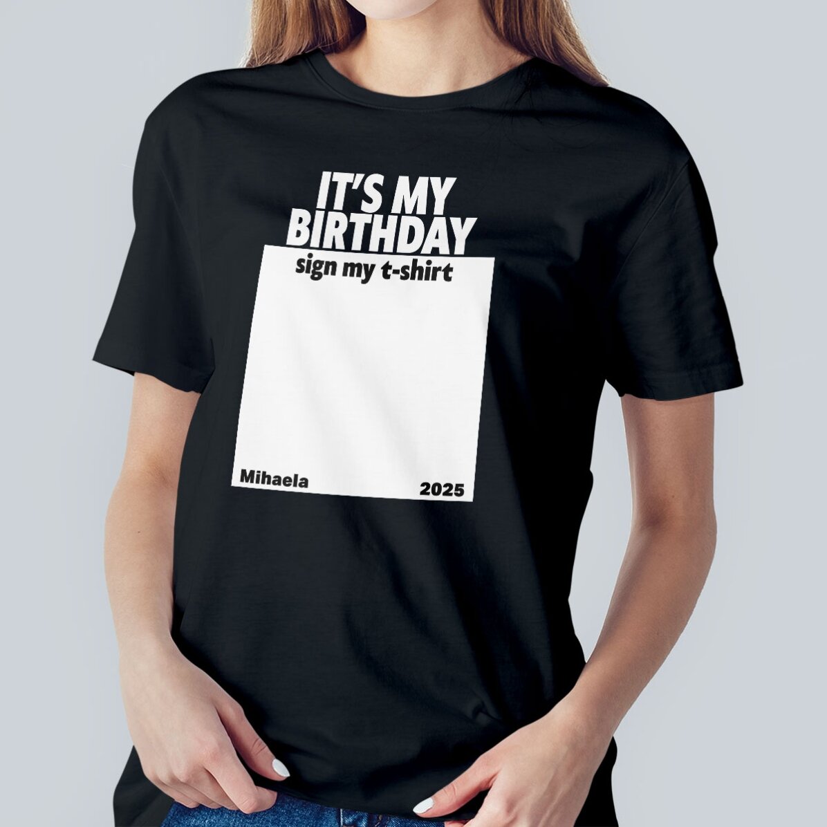 Personalisiertes Baumwoll-T-Shirt mit Aufdruck – Sign my shirt