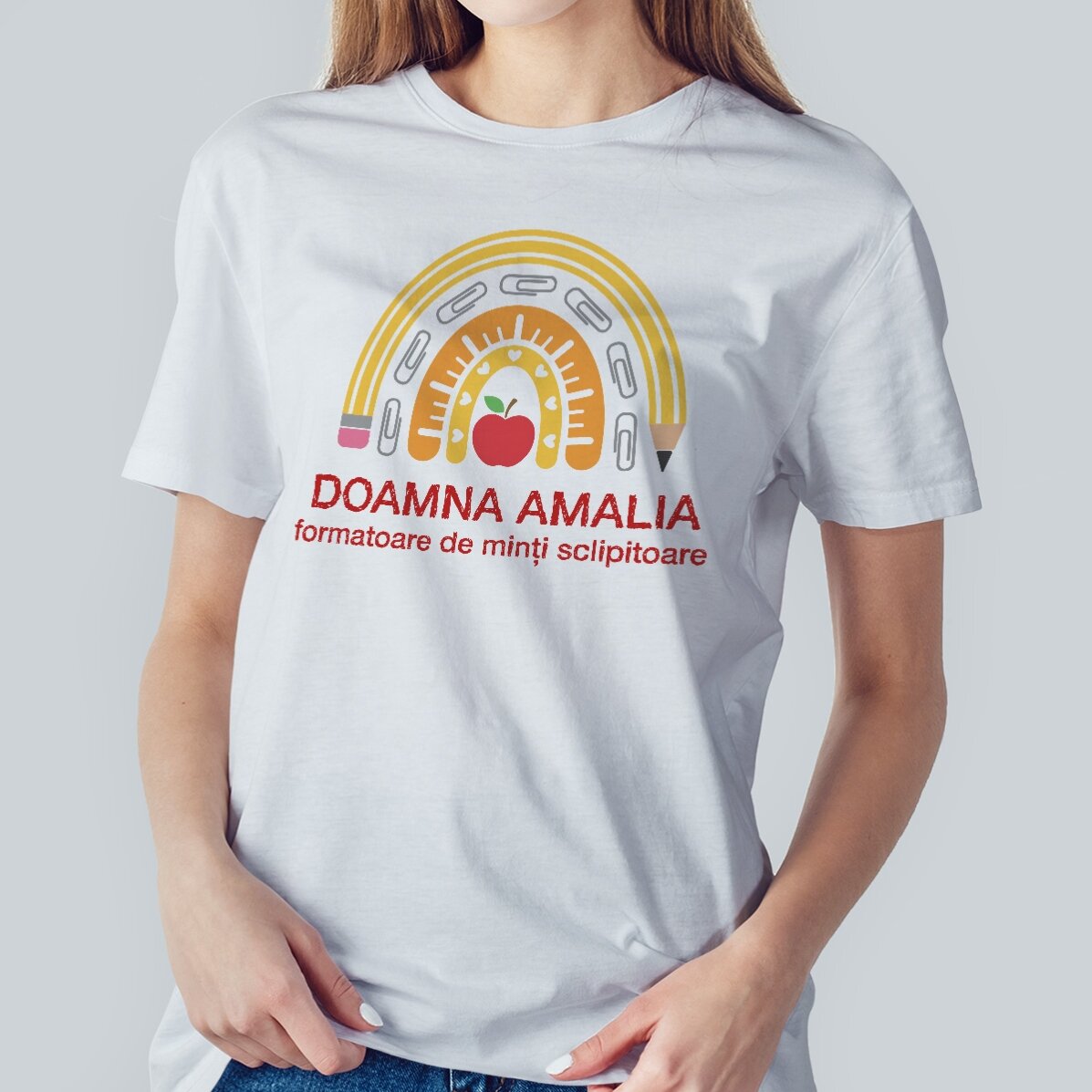 Personalisiertes Baumwoll-T-Shirt mit Aufdruck – Super Lehrer