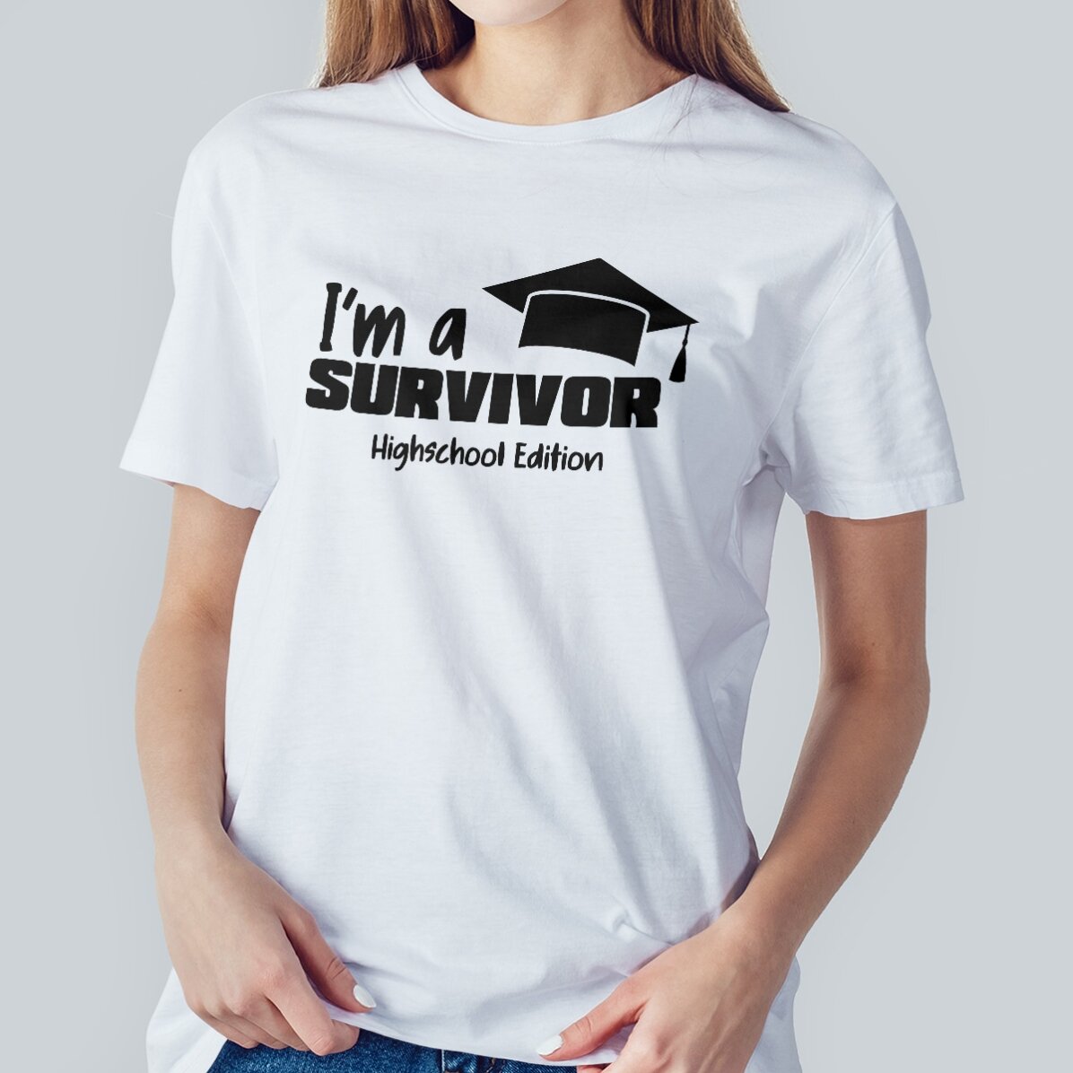 Personalisiertes Baumwoll-T-Shirt mit Aufdruck – Survivor