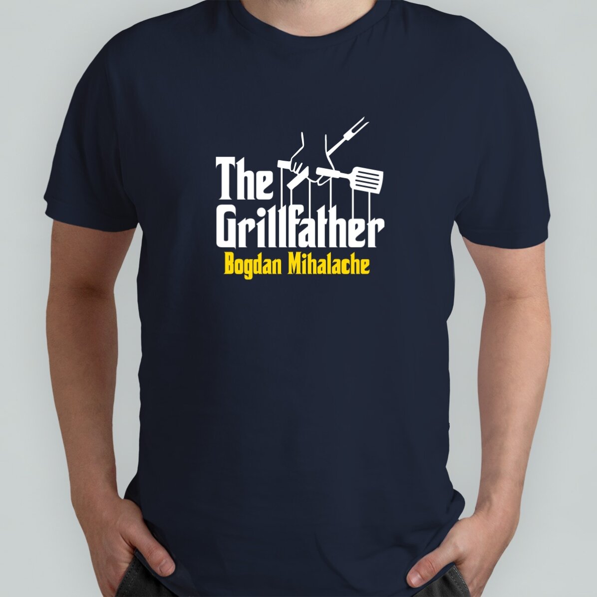 Personalisiertes Baumwoll-T-Shirt mit Aufdruck – The Grillfather