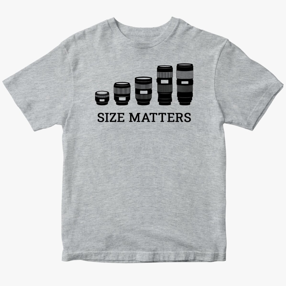 Personalisiertes Baumwoll-T-Shirt für Fotografen – Size Matters