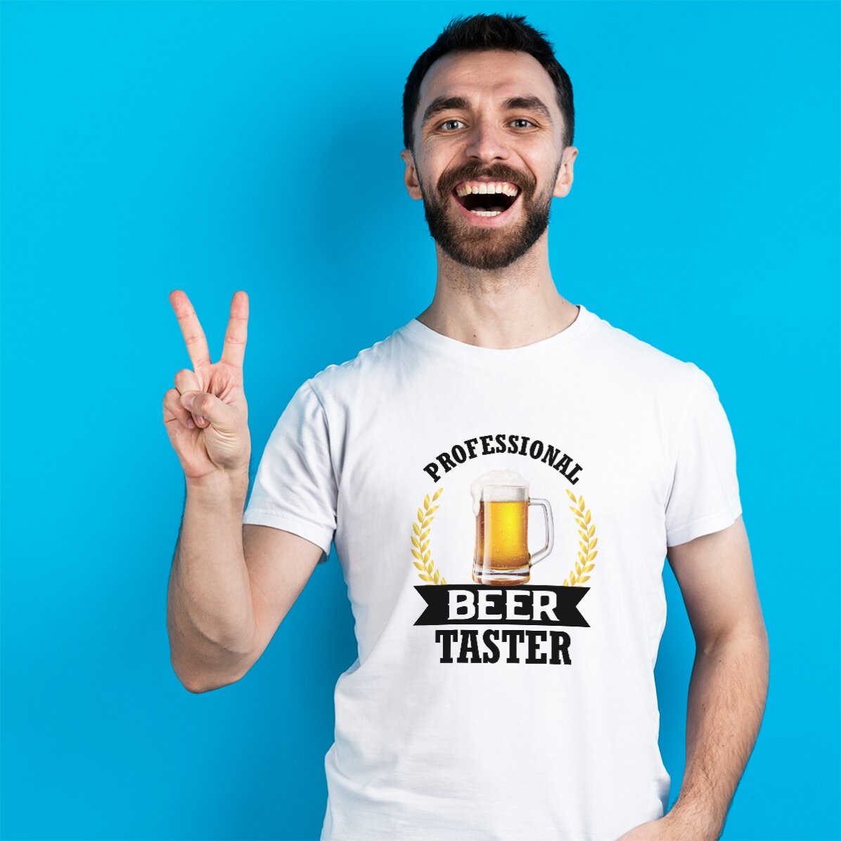 Personalisiertes Baumwoll-T-Shirt mit Aufdruck – Bierverkoster