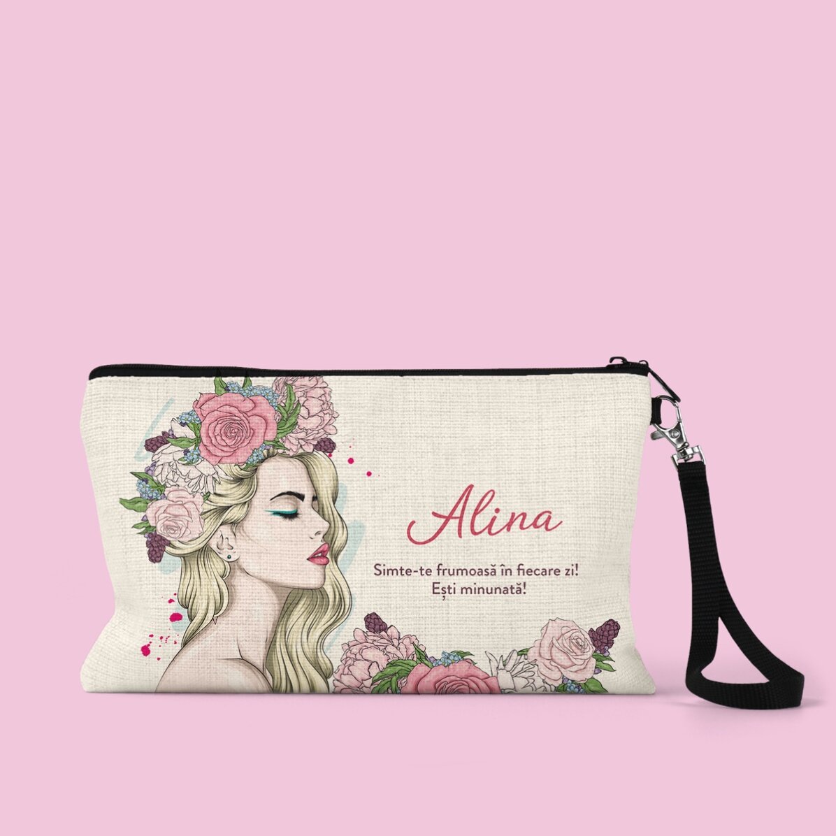 Individuell gestaltetes Make-up-Set mit Schriftzug – Floral Beauty