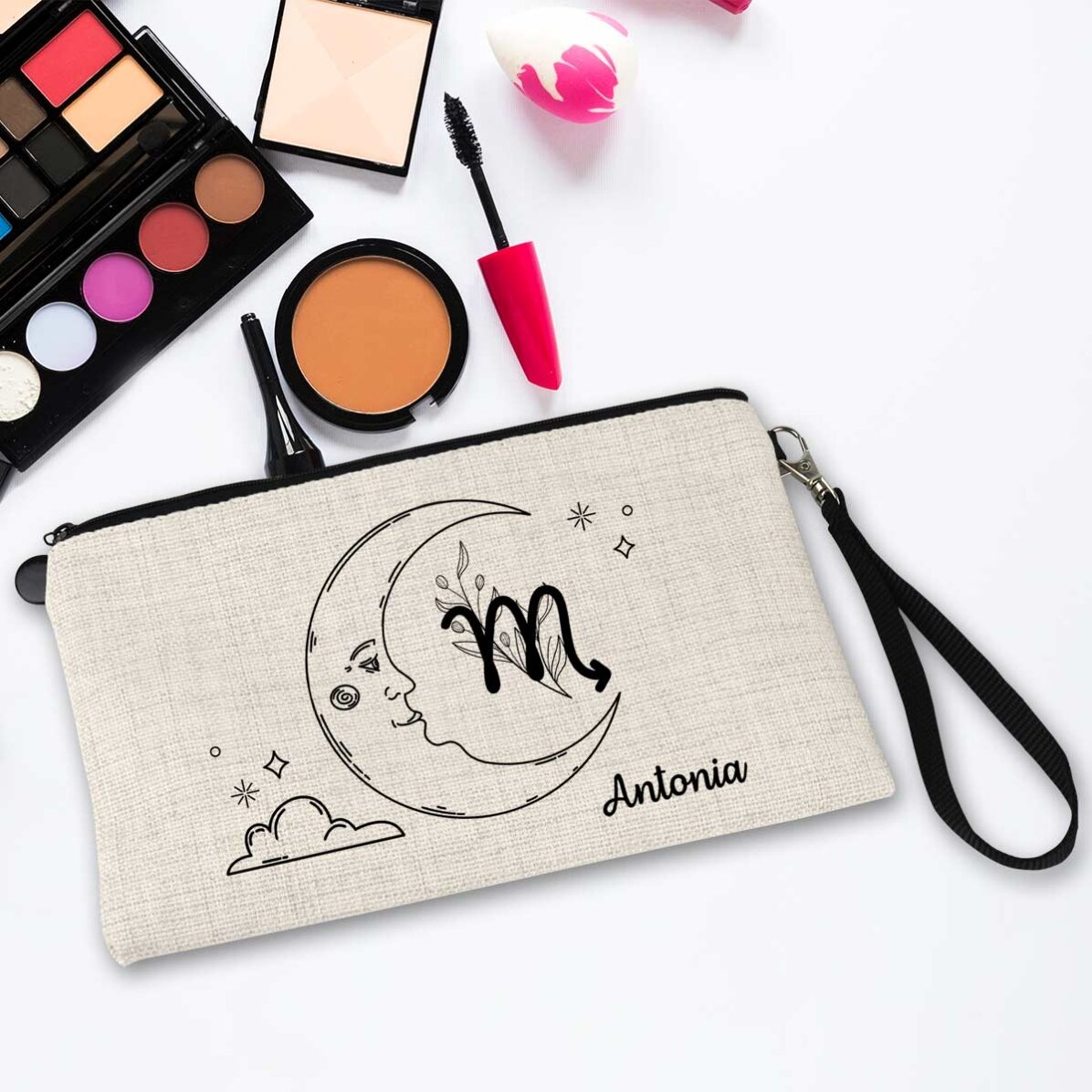 Individuell gestaltetes Make-up-Set mit Schriftzug – Sternzeichen Skorpion