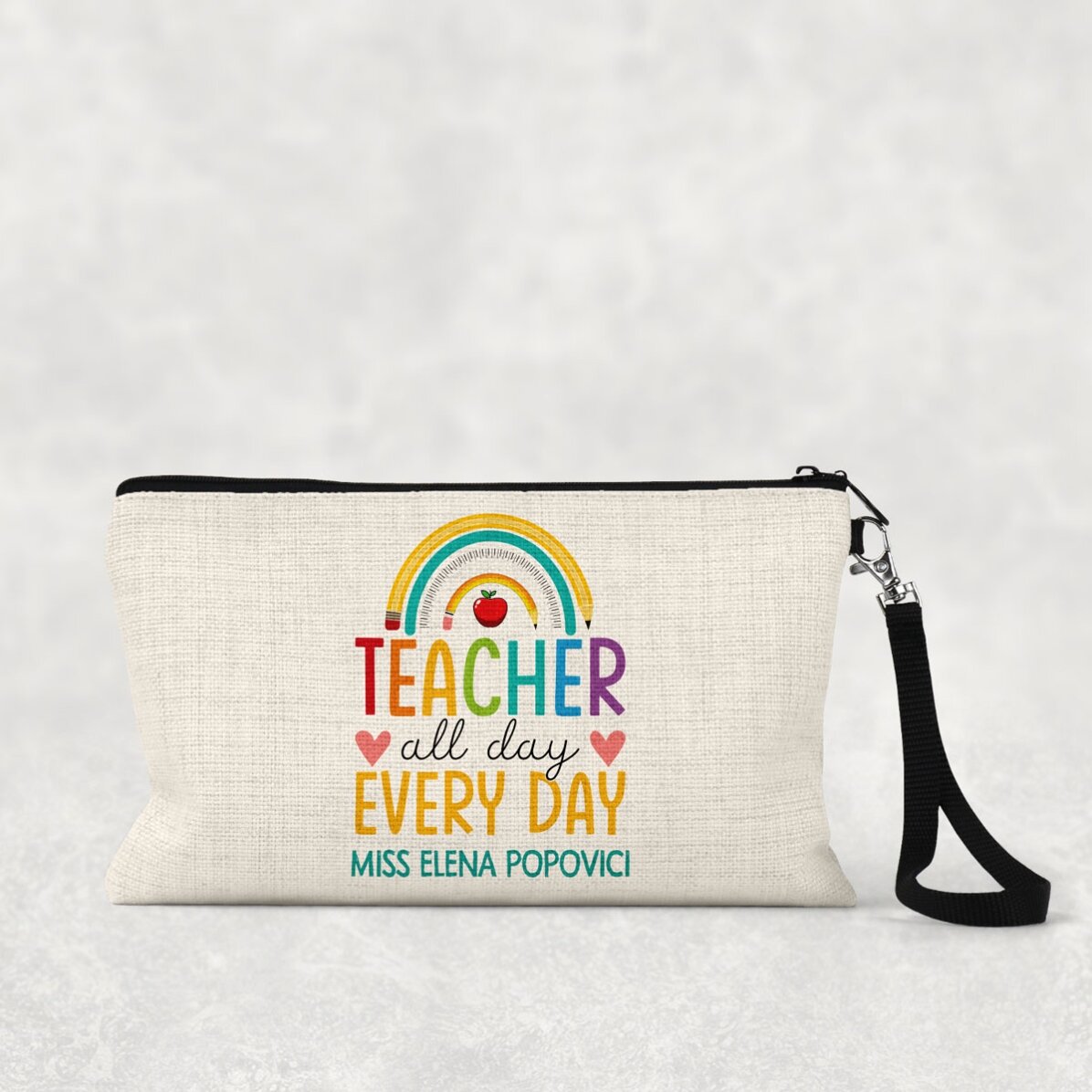 Personalisiertes Lehrer-Set mit Text – „Teacher all day“