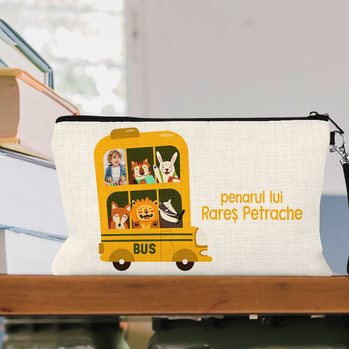 Personalisiertes Schulset mit Foto und Text – Bus