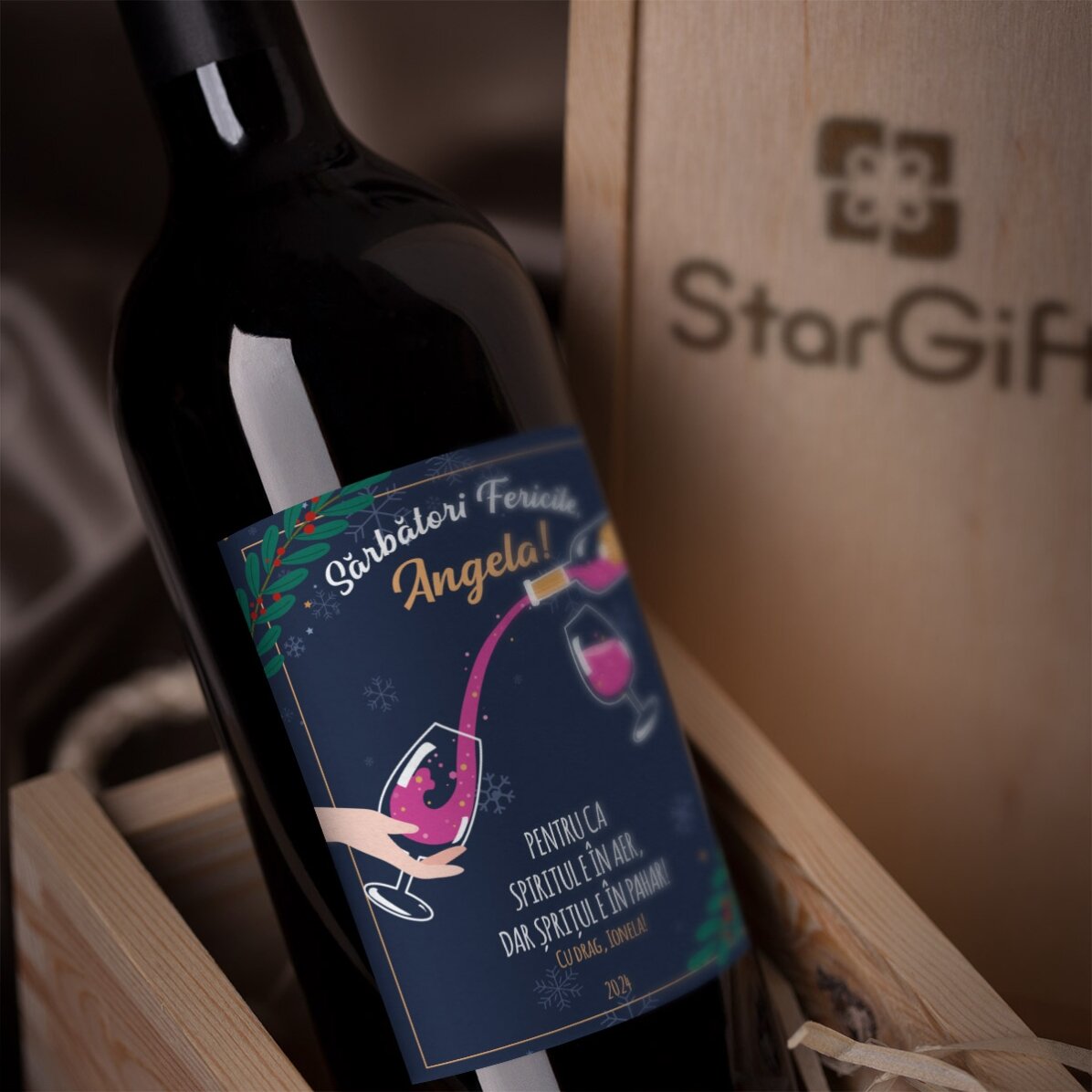 Wein mit persönlicher Botschaft – Weihnachtsstimmung
