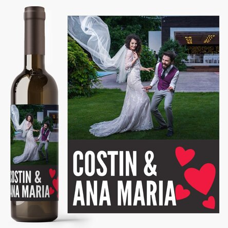 Personalisierter Wein mit einem Foto für Paare