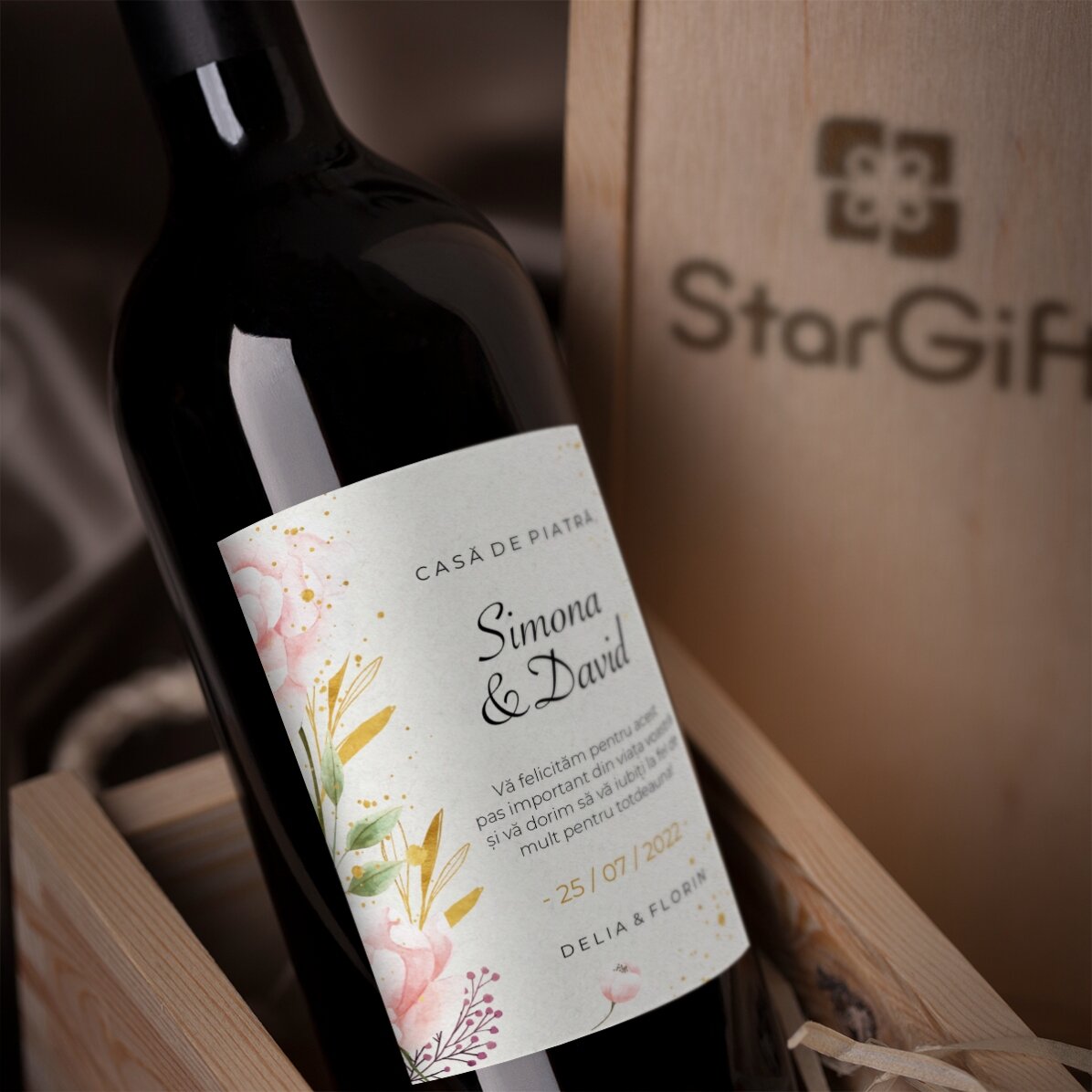 Wein mit individueller Beschriftung – Glückwünsche an das Brautpaar