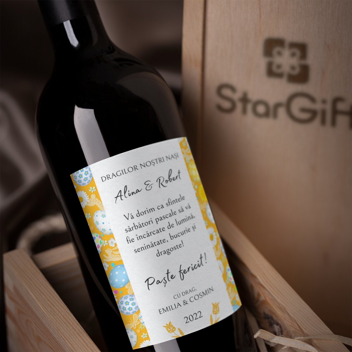 Wein mit individueller Beschriftung – Ostergruß