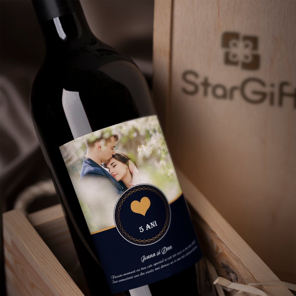 Personalisierter Wein mit Foto und Text – Momente